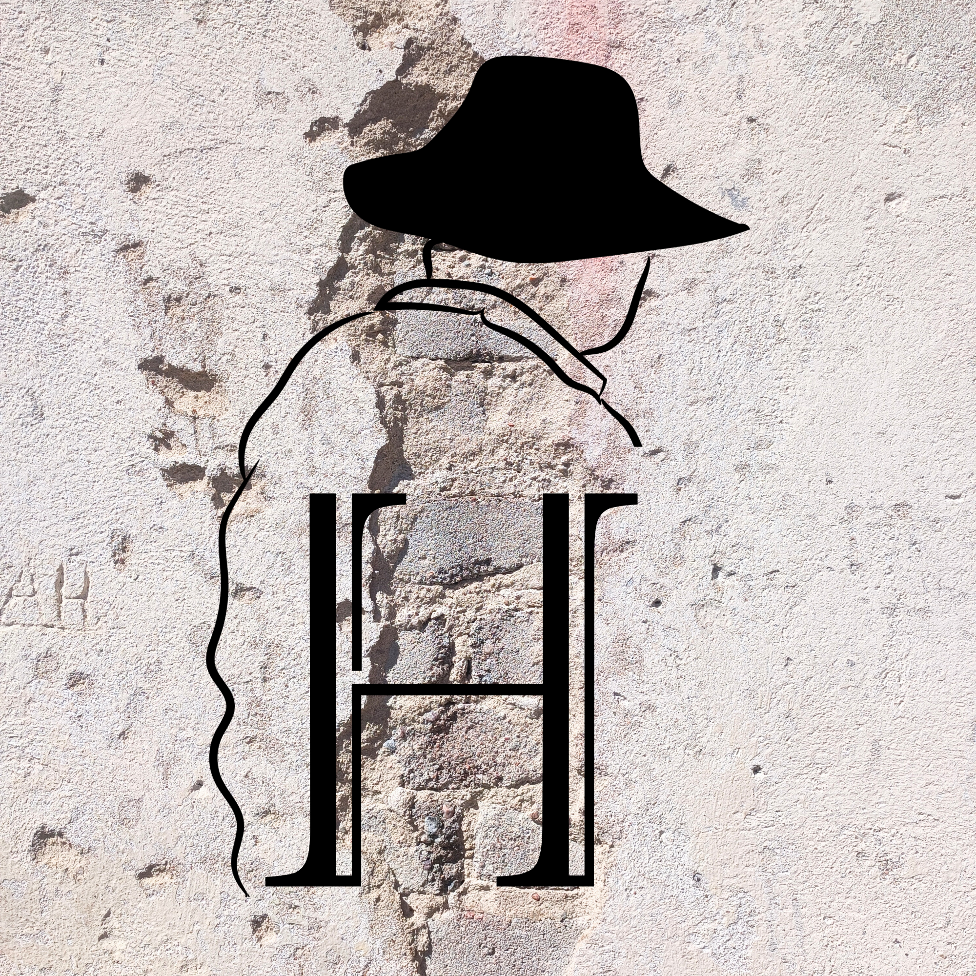 Harris rooftop loungen logo ja taustana kiviseinä